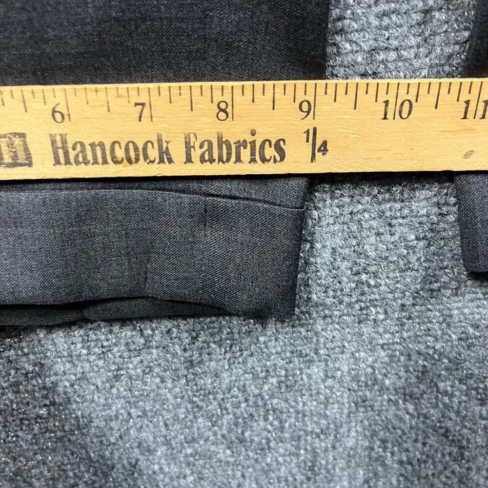 Zanella Bennett Trousers Mens 42 Black Wool Double Pleated Cuffed Italy